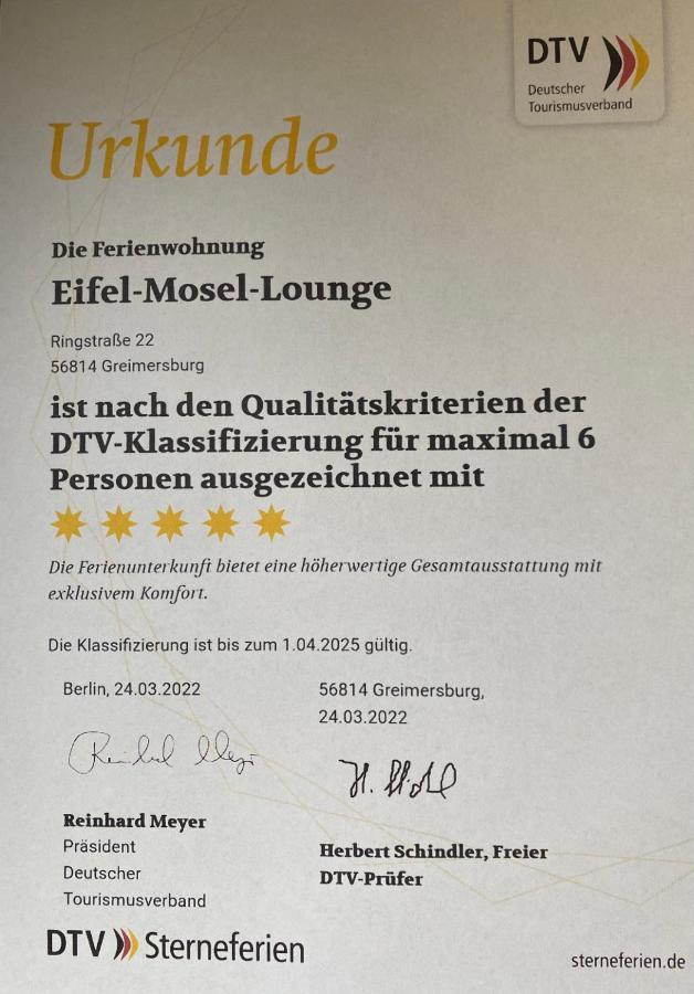 Ferienwohnung Feiden Eifel-Mosel Lounge Greimersburg エクステリア 写真